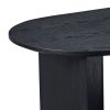 39.37 Inch Modern Coffee Table,MDF Oval Coffee Table for Living Room,Small Coffee Table with Sturdy Pedestal for Apartment,Bedroom - Black - MDF