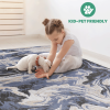 LOOM & LUXE Collection 5X7 L.Blue /Abstract Non-Shedding Living Room Bedroom Dining Home Office Stylish and Stain Resistant Area Rug - as Pic