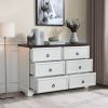 Modern Farmhouse 6-Drawer Chest of Drawers for Bedroom, Wooden Bedroom Drawer Dresser with 6 Storage Drawers,6 Drawer Dresser Chests- White