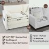 Deep Seat Sectional Cloud Sofa with 2 Ottomans & Soft Pillows, Loveseat Modular Couch for Living Room, Apartment,DIY Combination,White - as Pic