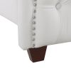 Marcella Upholstered Shelter Headboard Bed Set, King, Bright White Polyester - as Pic