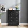 Modern 6 Drawers Dresser 6 Drawers Cabinet,Chest of Drawers Closet Organizers and Storage Clothes Storage Drawers Cabinet- Black
