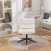 Bizerte Adjustable Swivel Criss-Cross Chair, Wide Seat/ Office Chair /Vanity Chair, White - as Pic