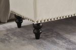 59" Bed Bench Ottoman with Storage Beige Fabric - as Pic