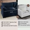 Oversized Deep Seat Sectional Sofa, Green Modern Chenille Cloud Couch, Large 3 Seater Modular Sofa with 3 Pillows,Blue - as Pic