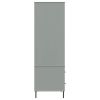 Wardrobe with Metal Legs Gray 35.4"x21.7"x67.9" Solid Wood OSLO - Gray