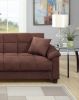 Contemporary Living Room Adjustable Sofa Chocolate Color Microfiber Plush Storage Couch 1pc Futon Sofa w Pillows - as Pic