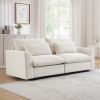 Beige Corduroy Sofa Couch, Deep Seat Couches for Modern Living Room/Apartment/Office - as Pic