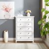 Modern 5 Drawers Dresser 5 Drawers Cabinet,Chest of Drawers Closet Organizers and Storage Clothes Storage Drawers Cabinet-WHITE