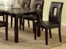 Dining Table Faux Marble Top Birch Veneer Dining Room Furniture 1pc Table - as Pic