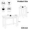 5-piece modern kitchen table with four bar stools Bar table set 5PC,metal frame and MDF, white oak,47.5'' L x 23.7'' W x 35.5'' H.  - White Oak