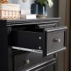 Modern 6 Drawers Dresser 6 Drawers Cabinet,Chest of Drawers Closet Organizers and Storage Clothes Storage Drawers Cabinet- Black
