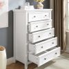 Modern 5 Drawers Dresser 5 Drawers Cabinet,Chest of Drawers Closet Organizers and Storage Clothes Storage Drawers Cabinet-WHITE