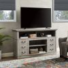 Retro TV Stand with Storage for TVs up to 65'' Mid Century Modern TV Stand & Entertainment Center with Shelf, 60"W*15.75"D*34.25"H - Light Gray - MDF