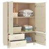 Wardrobe HAMAR Honey Brown 39"x17.7"x53.9" Solid Wood Pine - Brown