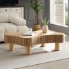 42.52 Inch Modern Wooden Handcraft Drum Coffee Table Irregular Shaped Coffee Table Natural - Solid Wood+MDF