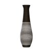 39-Inch Tall Standing Designer Floor Vase - Durable Artificial Rattan - Elegant Two-Tone Dark Brown Finish