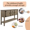 48'' Solid Wood Sideboard Console Table with 2 Drawers and Cabinets and Bottom Shelf, Retro Style Storage Dining Buffet Server Cabinet(Rustic)