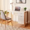 1PC Modern Computer Desk Writing Workstation with Cabinet and Drawer - White