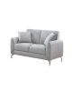 Elegant 2pc Sofa Set Light Gray Burlap Like Fabric Sofa Loveseat w Pillows Cozy Design Plush Couch Living Room - as Pic