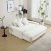 COOLMORE Chenille 2-seater lazy sofa With 5 back pillows,Comfy Sofa- Deep Seat Couch for Living Room,Club (White) - as Pic