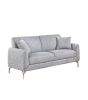 Elegant 2pc Sofa Set Light Gray Burlap Like Fabric Sofa Loveseat w Pillows Cozy Design Plush Couch Living Room - as Pic
