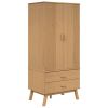 Wardrobe OLDEN Brown 30.1"x20.9"x67.7" Solid Wood Pine - Brown