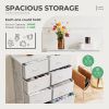 Dresser for Bedroom with 8 Drawers Tall Dresser & Chest of Drawers Fabric Dresser with Wood Top and Sturdy Steel Frame  - White