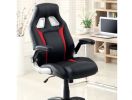Stylish Office Chair Upholstered 1pc Comfort Adjustable Chair Relax Gaming Office Chair Work Black And Red Color Padded Armrests - as Pic