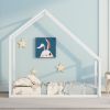 Twin Size Metal House Bed kids Bed, White - as pic