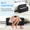 COOLMORE Storage Ottoman,Bedroom End Bench,Upholstered Fabric Storage Ottoman with Safety Hinge-Black