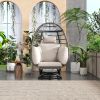 Outdoor Swivel Chair with Cushions, Rattan Egg Patio Chair with Rocking Function for Balcony, Poolside and Garden - Beige+Grey - Wicker