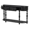 52''Modern and Contemporary Curved Console Table Sofa Table Entryway Table for Hallway Living Room with 4 Drawers and 1 Shelf - Black - MDF