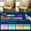 Nightstands with Charging Station, 2-Tier Storage & 20 Colors Remote LED Lights. - Natural