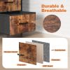 Dresser for Bedroom with 8 Drawers Tall Dresser & Chest of Drawers Fabric Dresser with Wood Top and Sturdy Steel Frame  - Rustic Brown