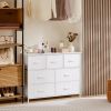 Dresser for bedroom 7 storage Spaces, assembled wardrobe lockers, bedroom furniture lockers - White