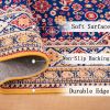 Area Rug 8x10 Vintage Bohemia Large Persian Non-slip Washable Rug For Living Room Kitchen Bedroom Living Room Abstract Geometrical Blue/Yellow-as Pic