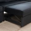 Convertible Pull Out Sleeper Sofa Bed with Storage Chaise, Oversized U Shaped Sectional Couch Bed with 2 Pillows, Velvet, Black