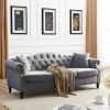 3-seater + 3-seater Combination sofa.Grey Velvet W834S00064 - as Pic