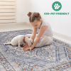 LOOM & LUXE Collection 2X3 Blue/Cream/Bordered Non-Shedding Living Room Bedroom Dining Home Office Stylish and Stain Resistant Area Rug - as Pic