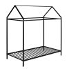 House Bed Frame Twin Size , Kids Bed Frame Metal Platform Bed Floor Bed for Kids Boys Girls No Box Spring Needed Black - as pic