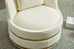 Swivel Chair, 360 Swivel Accent Chair, Faux Leather Barrel Chair Club Chair, Padded Single Chair for Living Room/Bedroom/Study/Waiting Room - as Pic