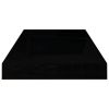 Floating Wall Shelves 2 pcs High Gloss Black 19.7"x9.1"x1.5" MDF - Black