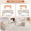 131'' Modular Sectional Sofa with Movable Ottoman and Console,Cup Holder,Wide Seat,6 Seat U Shaped Couch