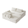 Modern Chenille Upholstered Sectional Sofa Couch Set,Modular 108" L Shaped Sectional Living Room Sofa Set With 6 Pillows, (Left Chaise)