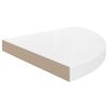 Floating Corner Shelf High Gloss White 13.8"x13.8"x1.5" MDF - White