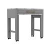 Light Gray Counter Height Table w NESTED TABLE Dining Room Furniture Faux Marble Top Table - as Pic