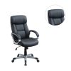 Adjustable Height Office Chair with Padded Armrests, Black - as Pic