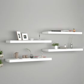 Floating Wall Shelves 4 pcs White 31.5"x9.3"x1.5" MDF - White