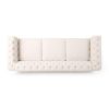 Mirod Comfy 3-Seat Sofa with Wooden Legs, Retro Style for Living Room - as Pic